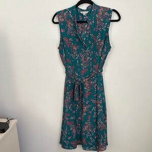 Nanette Lepore Teal Floral Midi Dress